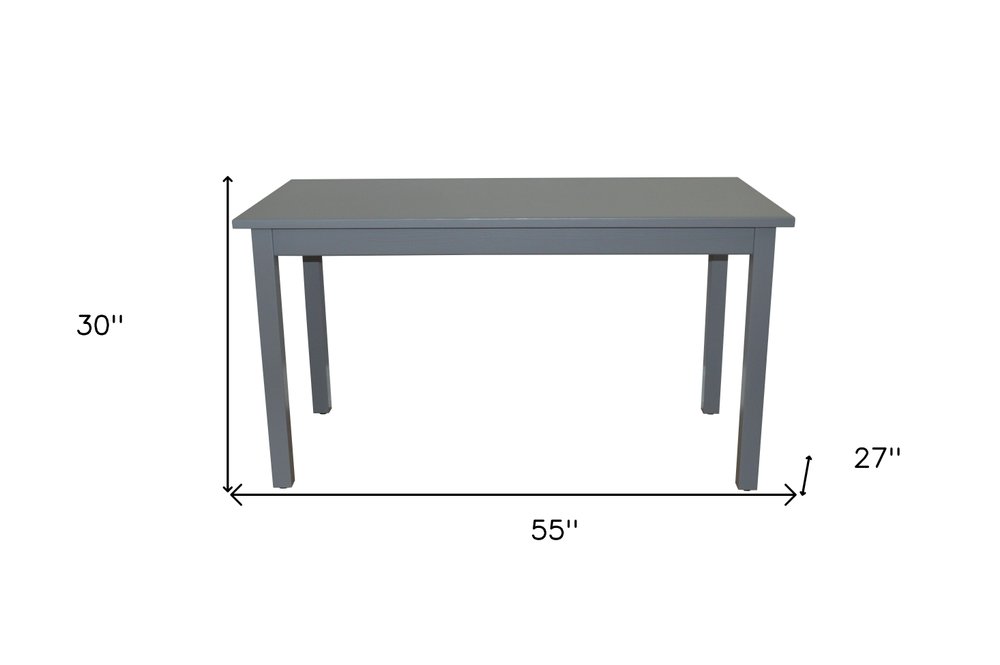 60" Gray Solid Wood Dining Table