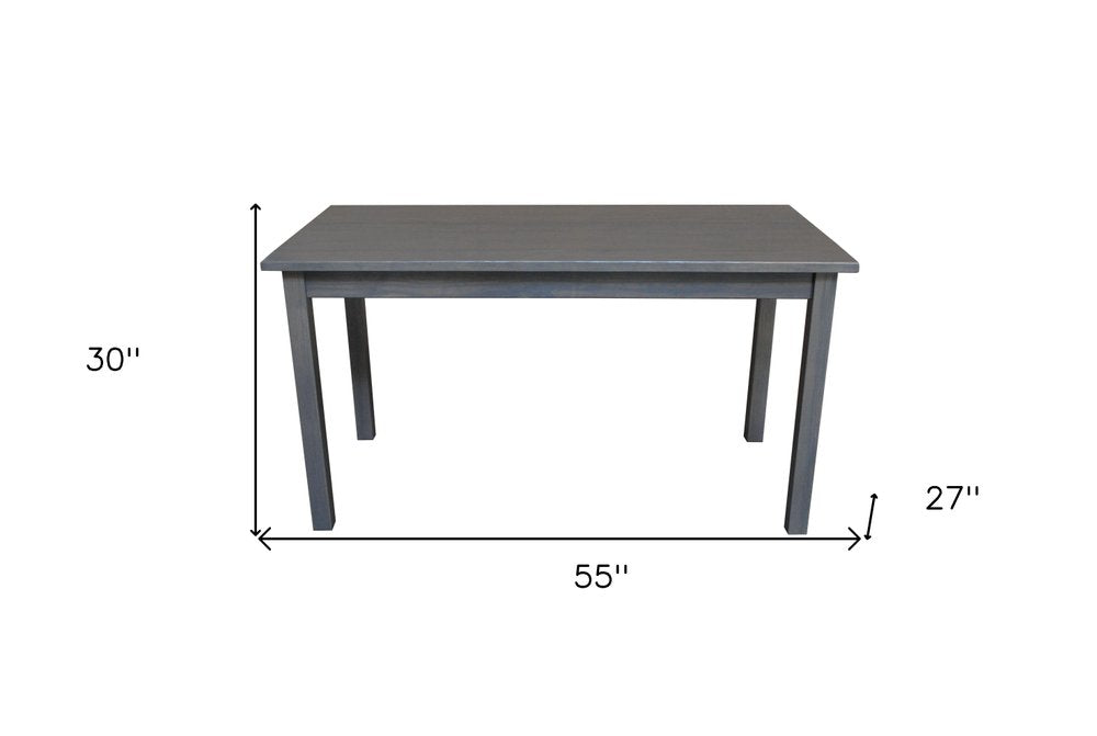 60" Gray Solid Wood Dining Table