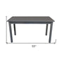 60" Dark Gray Solid Wood Dining Table