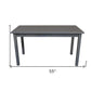 60" Gray Solid Wood Dining Table