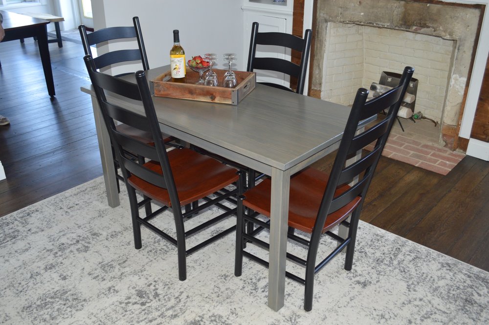 60" Gray Solid Wood Dining Table