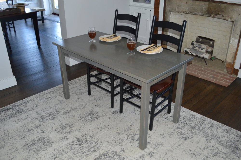 60" Gray Solid Wood Dining Table