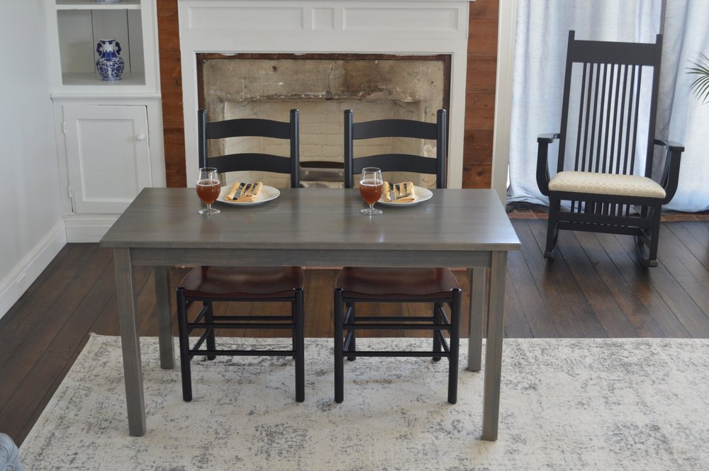 60" Gray Solid Wood Dining Table