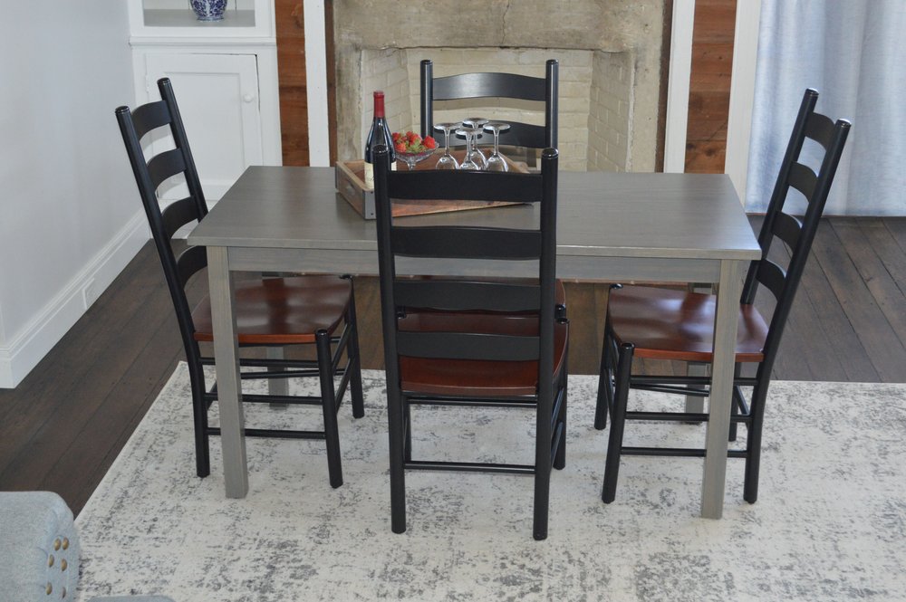 60" Gray Solid Wood Dining Table