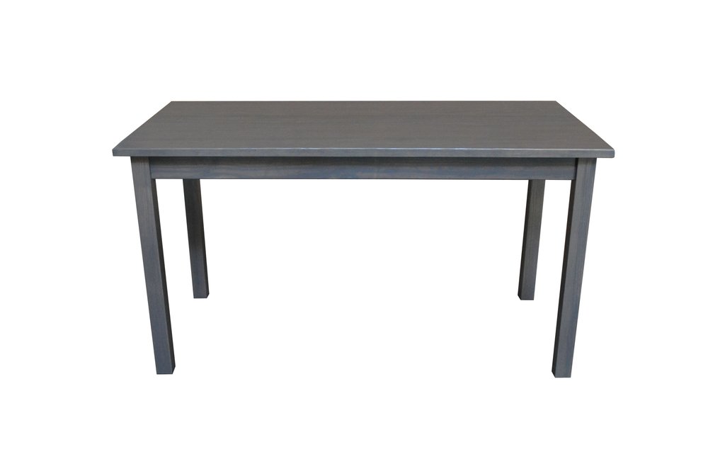 60" Dark Gray Solid Wood Dining Table