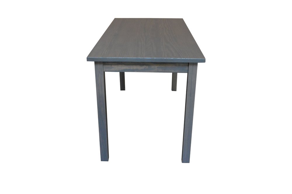 60" Dark Gray Solid Wood Dining Table