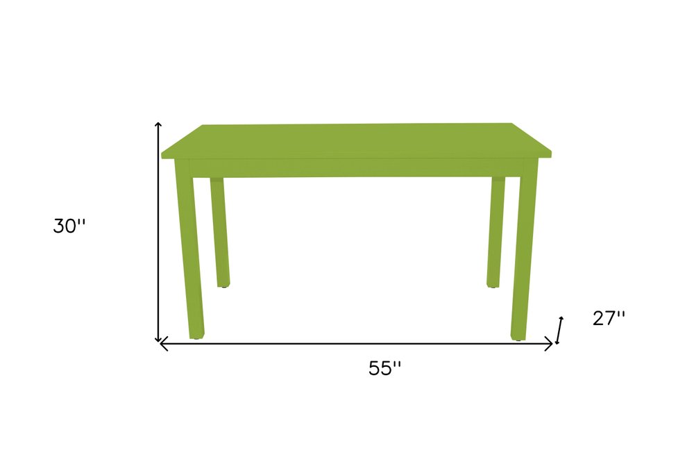 60" Chartreuse Solid Wood Dining Table
