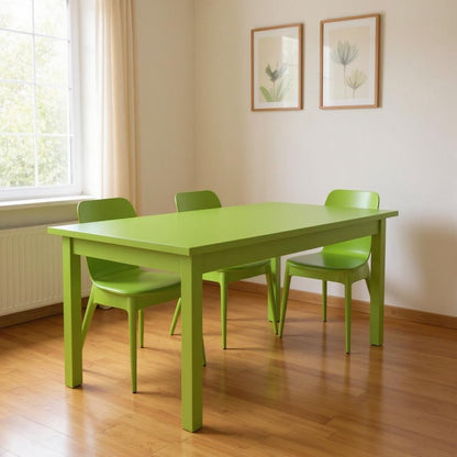 60" Chartreuse Solid Wood Dining Table