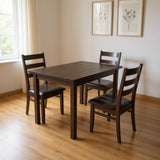 60" Dark Brown Solid Wood Dining Table