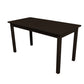 60" Dark Brown Solid Wood Dining Table