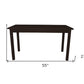 60" Dark Brown Solid Wood Dining Table