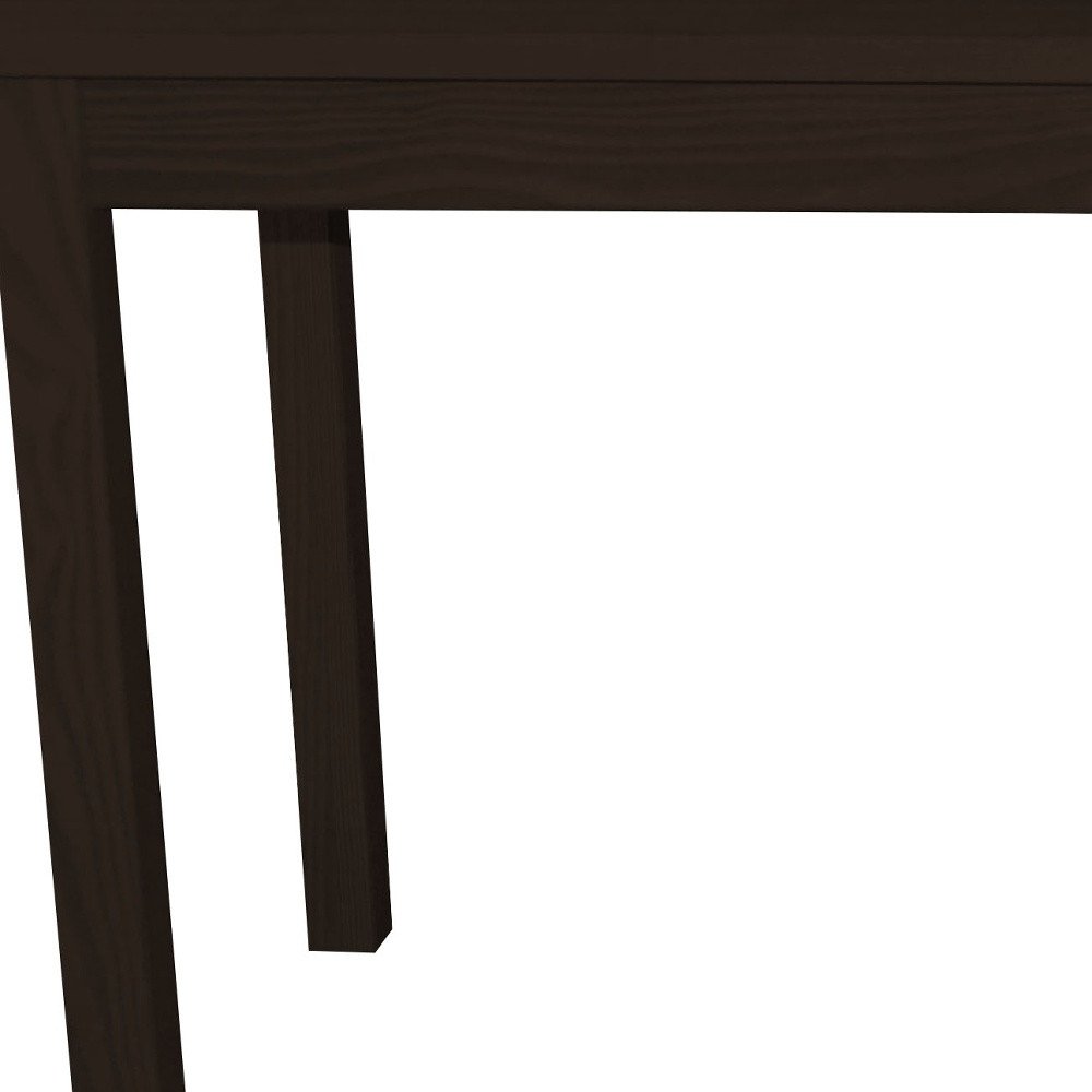 60" Dark Brown Solid Wood Dining Table