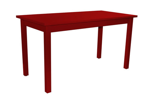 60" Fire Engine Red Solid Wood Dining Table