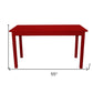 60" Fire Engine Red Solid Wood Dining Table