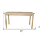 60" Natural Solid Wood Dining Table