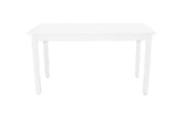 60" White Solid Wood Dining Table