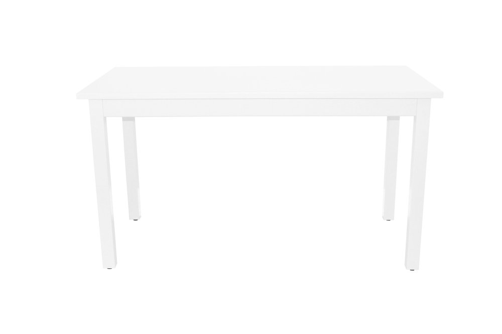 60" White Solid Wood Dining Table
