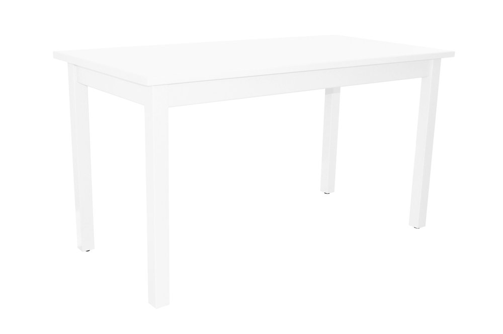 60" White Solid Wood Dining Table