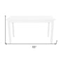 60" White Solid Wood Dining Table