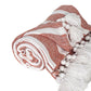 50" X 60" Rust Woven Cotton Striped Throw Blanket with Tassels