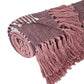 50" X 60" Pink Woven Cotton Striped Throw Blanket with Tassels and Embroidery