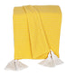 50" X 60" Yellow Woven Cotton Throw Blanket with Tassels