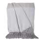 50" X 60" Gray Woven Cotton Herringbone Throw Blanket with Fringe