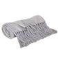 50" X 60" Gray Woven Cotton Herringbone Throw Blanket with Fringe