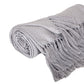 50" X 60" Gray Woven Cotton Herringbone Throw Blanket with Fringe
