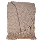 52" X 67" Brown Woven Cotton Chevron Throw Blanket with Fringe
