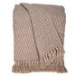 52" X 67" Brown Woven Cotton Chevron Throw Blanket with Fringe