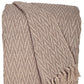 52" X 67" Brown Woven Cotton Chevron Throw Blanket with Fringe