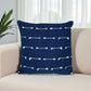 18" Dark Blue Striped Cotton Throw Pillow With Texture