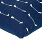 18" Dark Blue Striped Cotton Throw Pillow With Texture
