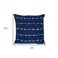 18" Dark Blue Striped Cotton Throw Pillow With Texture