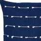 18" Dark Blue Striped Cotton Throw Pillow With Texture