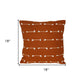 18" Terra Cotta Striped Cotton Throw Pillow With Texture