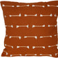18" Terra Cotta Striped Cotton Throw Pillow With Texture