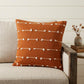 18" Terra Cotta Striped Cotton Throw Pillow With Texture
