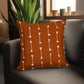 18" Terra Cotta Striped Cotton Throw Pillow With Texture