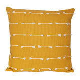 18" Yellow Striped Cotton Throw Pillow With Texture