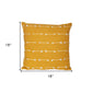18" Yellow Striped Cotton Throw Pillow With Texture