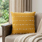 18" Yellow Striped Cotton Throw Pillow With Texture