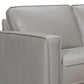 Gray Leather L Shaped Three Piece Corner Sectional