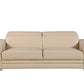 89" Beige Leather Sofa With Silver Legs