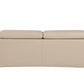 89" Beige Leather Sofa With Silver Legs