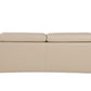 89" Beige Leather Sofa With Silver Legs