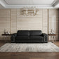 89" Black Leather Sofa With Silver Legs