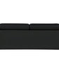 89" Black Leather Sofa With Silver Legs