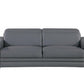 89" Gray Leather Sofa With Silver Legs